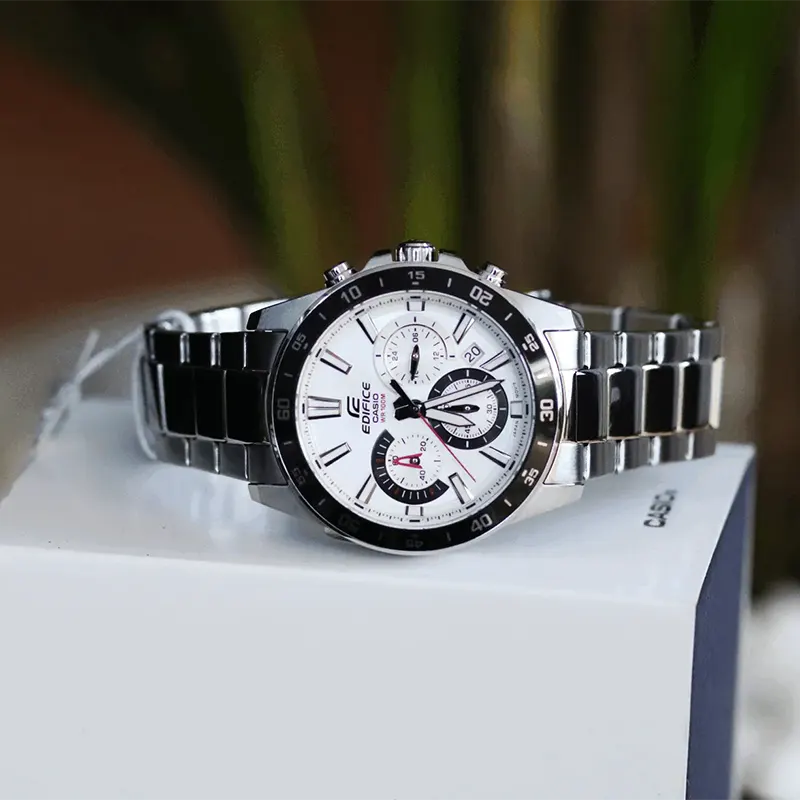 Casio Edifice Standard Chronograph White Dial Men's Watch- EFV-570D-7AV